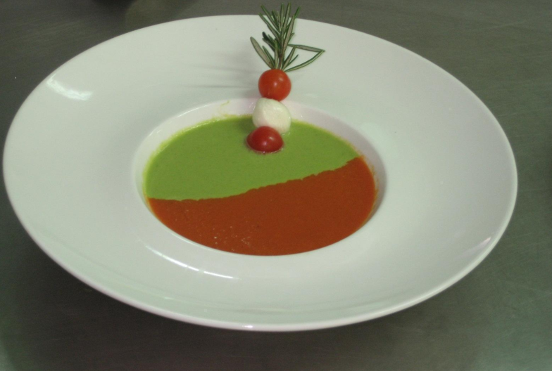 Dual Soup Hot and Cold-Tomato and Asparagus