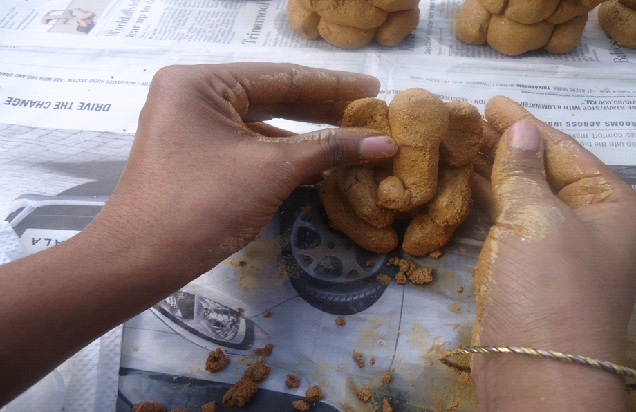 Eco art tutorial-Attaching Trunk and Ears- Making Ganesha Idol