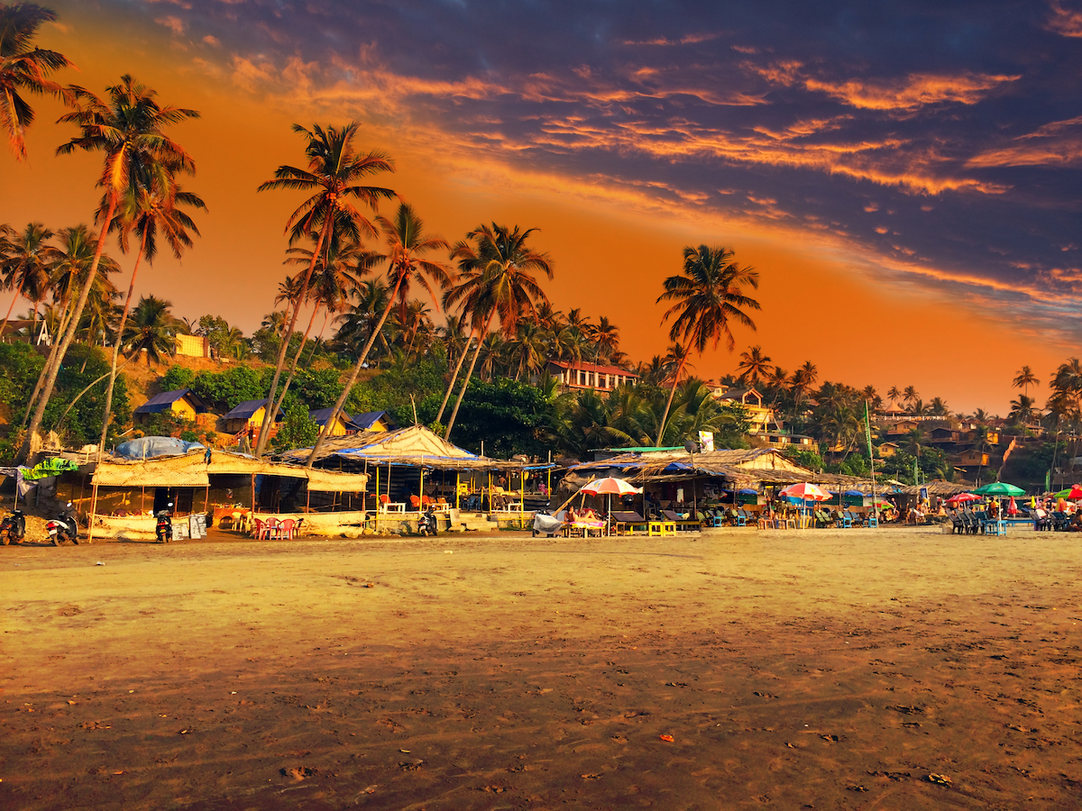 Goa Shacks beach sunset